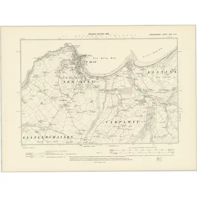1904 Map of Cardiganshire XXIV.NW, 1906 Print