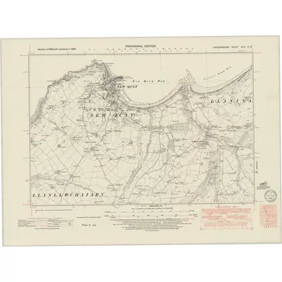 1938 Map of Cardiganshire XXIV.NW, 1949 Print