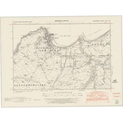 1948 Map of Cardiganshire XXIV.NW, 1953 Print