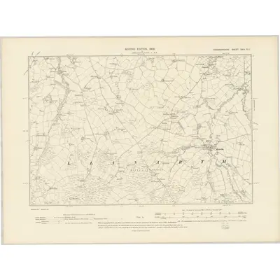 1904 Map of Cardiganshire XXIV.SE, 1906 Print