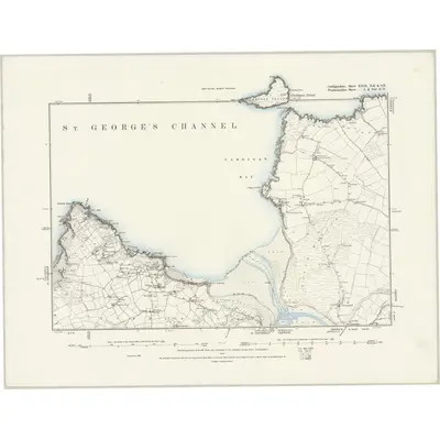 1887 Map of Cardiganshire XXIX.NE & SE, 1889 Print