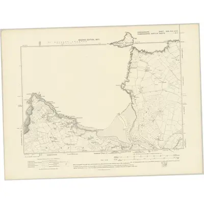 1904 Map of Cardiganshire XXIX.NE & SE, 1907 Print