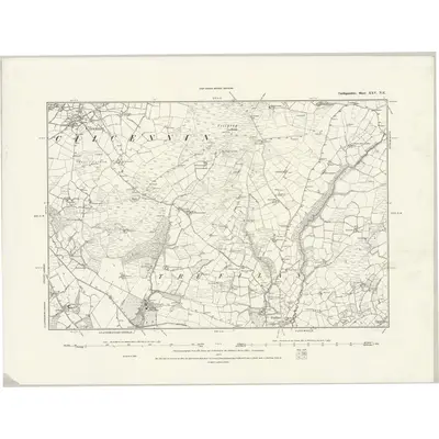1887 Map of Cardiganshire XXV.NE, 1889 Print