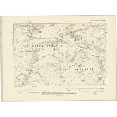 1904 Map of Cardiganshire XXV.NW, 1906 Print
