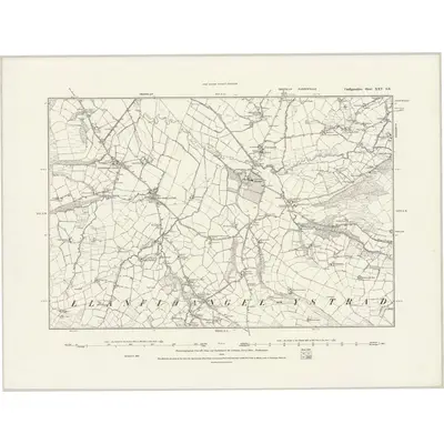 1887 Map of Cardiganshire XXV.SE, 1889 Print