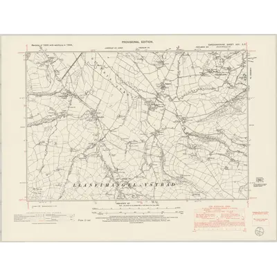 1948 Map of Cardiganshire XXV.SE, 1953 Print