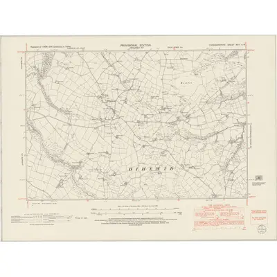 1948 Map of Cardiganshire XXV.SW, 1953 Print