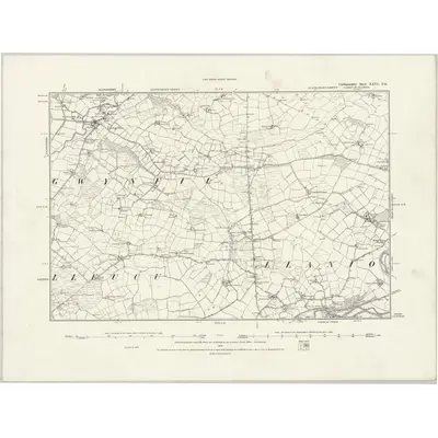 1887 Map of Cardiganshire XXVI.NE, 1889 Print