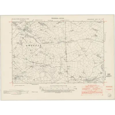 1948 Map of Cardiganshire XXVI.NE, 1953 Print