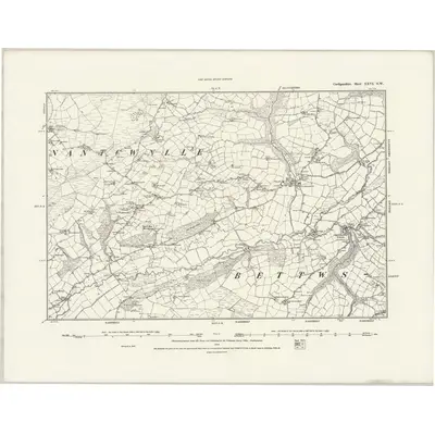 1887 Map of Cardiganshire XXVI.NW, 1889 Print