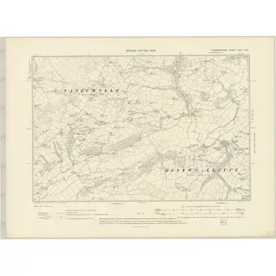 1904 Map of Cardiganshire XXVI.NW, 1906 Print