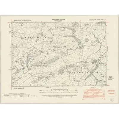1948 Map of Cardiganshire XXVI.NW, 1953 Print