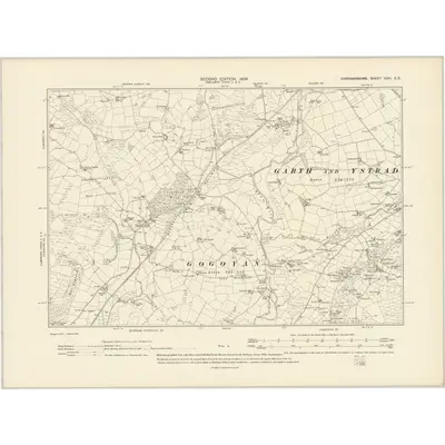 1904 Map of Cardiganshire XXVI.SE, 1906 Print