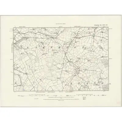 1887 Map of Cardiganshire XXVI.SW, 1889 Print