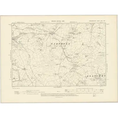 1904 Map of Cardiganshire XXVI.SW, 1906 Print