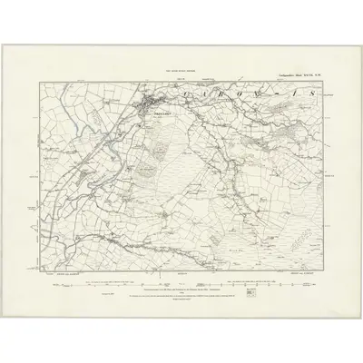 1887 Map of Cardiganshire XXVII.NW, 1888 Print