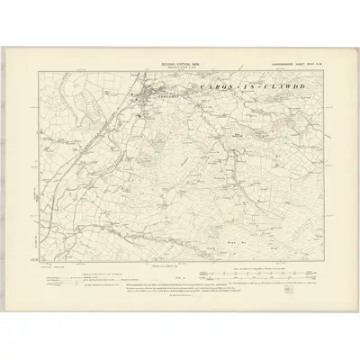 1904 Map of Cardiganshire XXVII.NW, 1906 Print