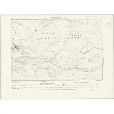 1904 Map of Cardiganshire XXVII.SW, 1946 Print