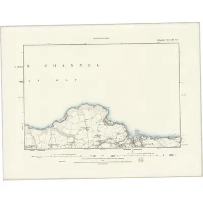 1887 Map of Cardiganshire XXX.NE, 1889 Print