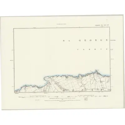 1887 Map of Cardiganshire XXX.NW, 1889 Print