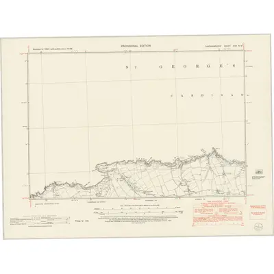 1948 Map of Cardiganshire XXX.NW, 1953 Print