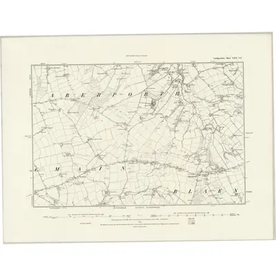 1887 Map of Cardiganshire XXX.SE, 1889 Print