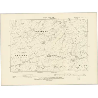 1904 Map of Cardiganshire XXX.SE, 1906 Print