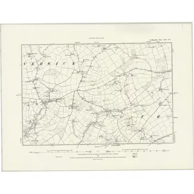 1888 Map of Cardiganshire XXX.SW, 1889 Print