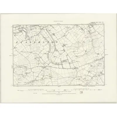 1887 Map of Cardiganshire XXXI.NE, 1889 Print