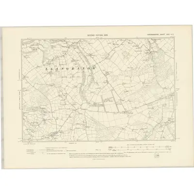 1904 Map of Cardiganshire XXXI.NE, 1906 Print