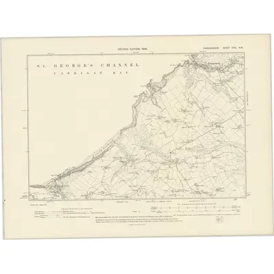 1904 Map of Cardiganshire XXXI.NW, 1906 Print