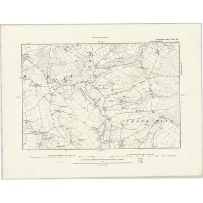 1887 Map of Cardiganshire XXXI.SE, 1889 Print