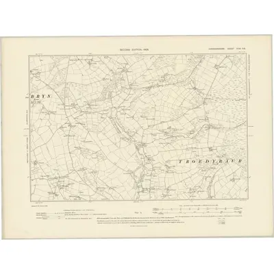 1904 Map of Cardiganshire XXXI.SE, 1906 Print