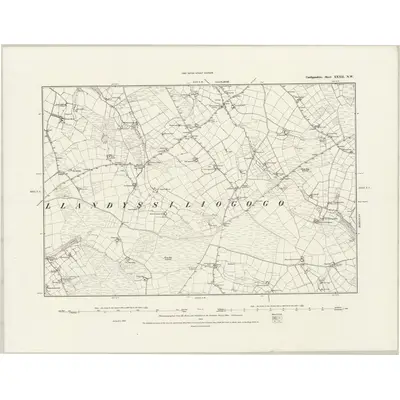 1887 Map of Cardiganshire XXXII.NW, 1888 Print
