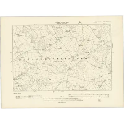 1904 Map of Cardiganshire XXXII.NW, 1906 Print