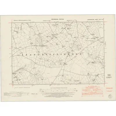 1948 Map of Cardiganshire XXXII.NW, 1953 Print