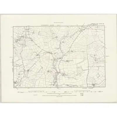 1887 Map of Cardiganshire XXXII.SE, 1888 Print
