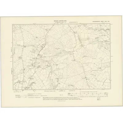 1904 Map of Cardiganshire XXXII.SW, 1906 Print