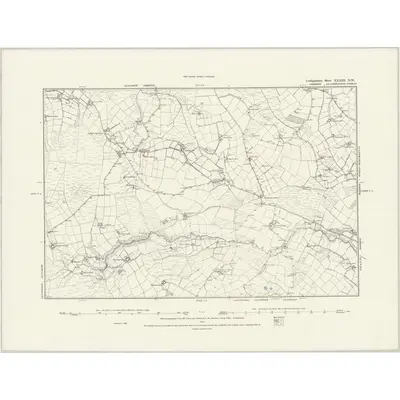 1887 Map of Cardiganshire XXXIII.NW, 1889 Print