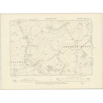 1904 Map of Cardiganshire XXXIII.SE, 1906 Print