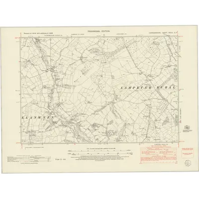 1948 Map of Cardiganshire XXXIII.SE, 1952 Print