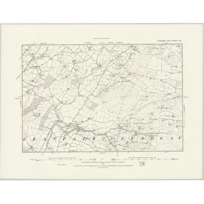 1886 Map of Cardiganshire XXXIV.NE, 1888 Print
