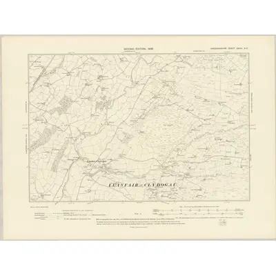 1904 Map of Cardiganshire XXXIV.NE, 1906 Print