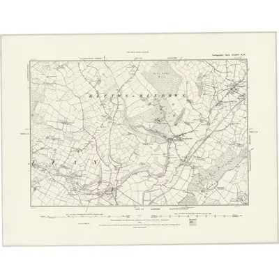 1886 Map of Cardiganshire XXXIV.NW, 1888 Print