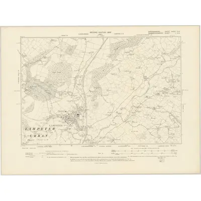 1904 Map of Cardiganshire XXXIV.SW, 1906 Print