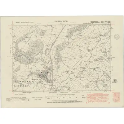 1938 Map of Cardiganshire XXXIV.SW, 1948 Print