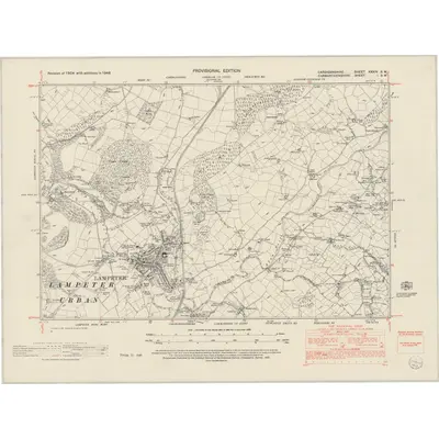 1948 Map of Cardiganshire XXXIV.SW, 1953 Print