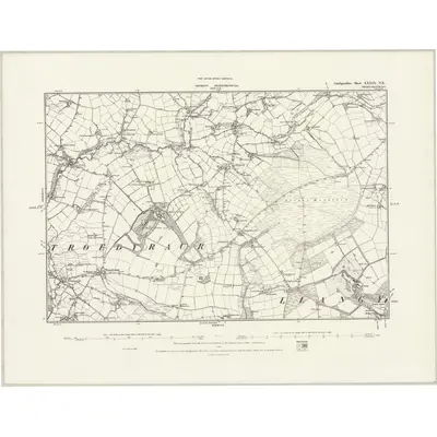 1887 Map of Cardiganshire XXXIX.NE, 1888 Print