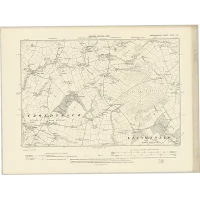 1904 Map of Cardiganshire XXXIX.NE, 1906 Print
