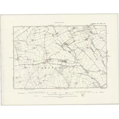 1887 Map of Cardiganshire XXXIX.NW, 1888 Print